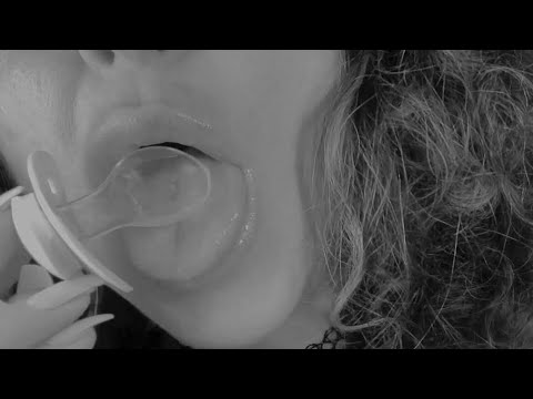 ASMR pacifier mouth sounds with honey - sticky and wet