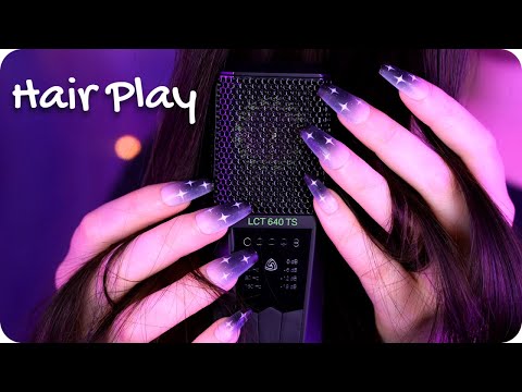 ASMR *Extremely Relaxing* Hair Play Triggers for Tingle Immunity (REAL Hair On Mic) 💆✨