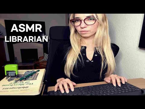 ASMR Librarian Roleplay l Typing, Page Flipping, Soft Spoken