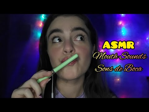 ASMR - Mordiscando e Mordendo (muitos sons de boca) 👄 • Nibbling and Biting (many mouth sounds) 👄