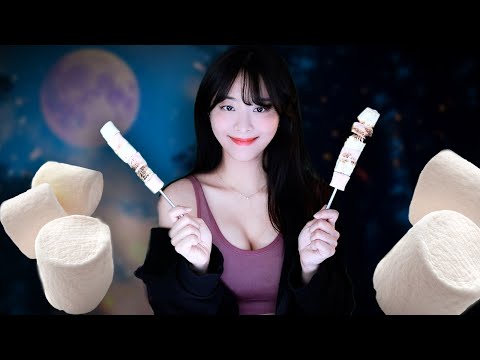 ASMR l Roasted Marshmallow Shop In CAMPING SITE !!