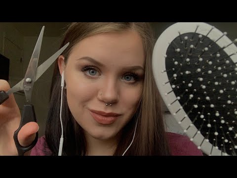 ASMR ￼💌 Relaxing + tingly haircut ft. Hand movements, unintelligible whispers, etc