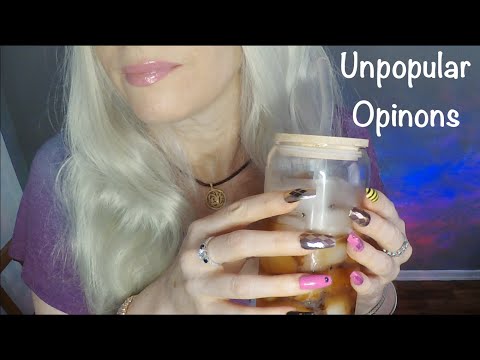 ASMR Gum Chewing Unpopular Opinions w/ Iced Tea Drinking | Whispered