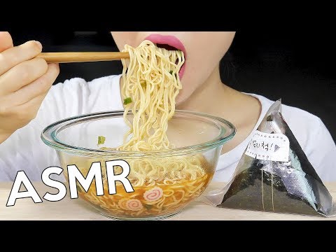 ASMR GIMBAP🍙& NOODLES🍜 삼각김밥,컵라면,바나나우유 먹방 (Feat. Banana Milk🍌)