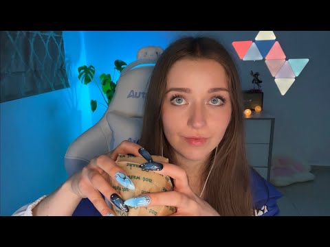 ASMR with BEESWAX Wraps (sticky tapping, mouth sounds, crunching, rambling ) 🐝