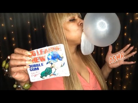 Big League Chew [ASMR] Gum Chewing, Popping. Blowing Big Big Bubbles