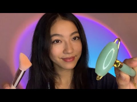 ASMR Friend Does Your Skincare Before Bed 🛌 (Fast Mouth Sounds, Visual Triggers, & MORE!) 💓