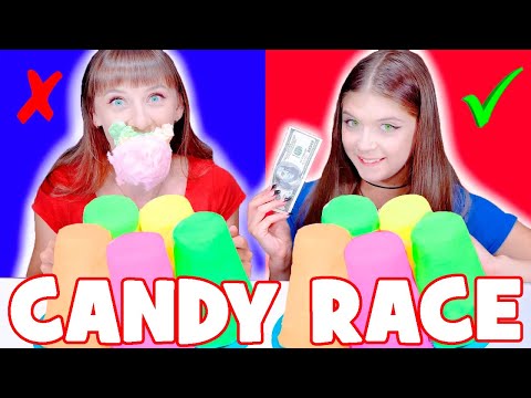 ASMR Candy Race With Candy, Marshmallow, Sour Lemon Mukbang