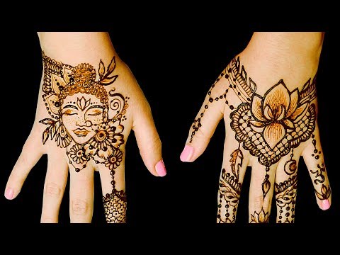 No Talking ASMR Henna Tattoo ART Design! Light Crinkling Buddha