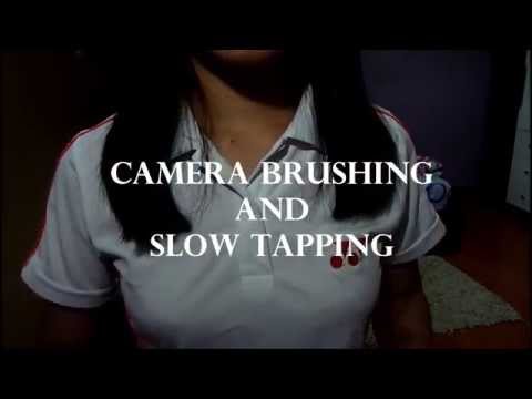ASMR - Brushing on The Camera with Slow Tapping - No Talking