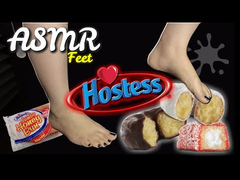 HOSTESS SATISFYING FEET CRUSH 🍩 ASMR(No Talking) HONEY BUN, ZINGERS, AND MORE | ASMR FEET