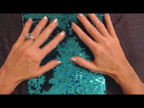 ASMR Request ~ Hand Brushing Sequin Notebook / Inaudible Whisper