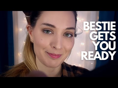 ASMR | Bestie gets you ready | Hair and makeup (Personal attention | Soft spoken)