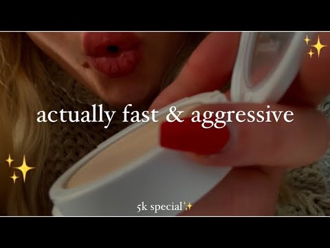 ☄️Fast & Aggressive ASMR •Makeup Application •Mouth Sounds •Camera Tapping •Invisible Triggers •Lofi