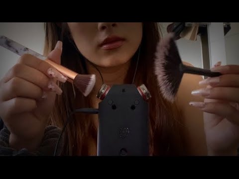 ASMR deep ear attention👂🏼 no talking 🤫 brushing, crinkle, foil, layered sounds
