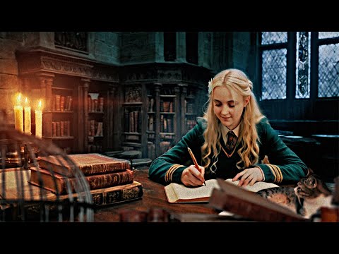 ✧˖°📚 Study with Luna Lovegood 📚✧˖° Writting, page flipping, Cat purring ✧ Hogwarts Ambience & Music