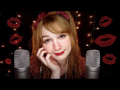ASMR 💋 Kisses + "I Love You, It's Okay, You're Safe" + Face Touching (Breathy Whispers)
