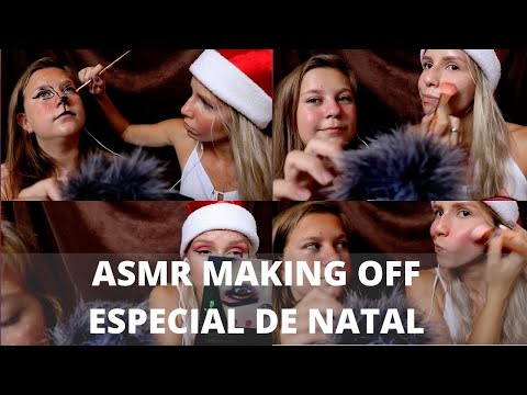 ASMR MAKING OFF VIDEO DE NATAL MAQUIAGEM E TAPPING -  Bruna ASMR
