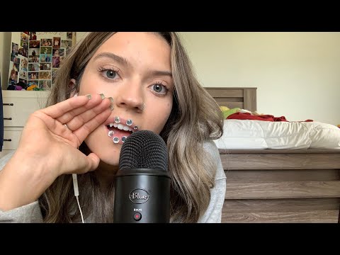 ASMR| TRYING OUT NEW MOUTH SOUND TRIGGERS FOR TINGLES| BEJEWELED LIPS