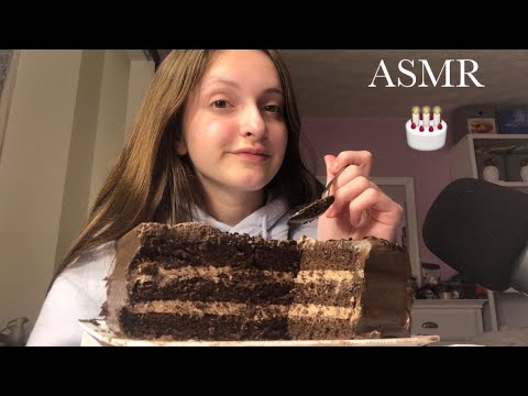 ASMR EATING A DELICIOUS CHOCOLATE CAKE W/MOUTH SOUNDS