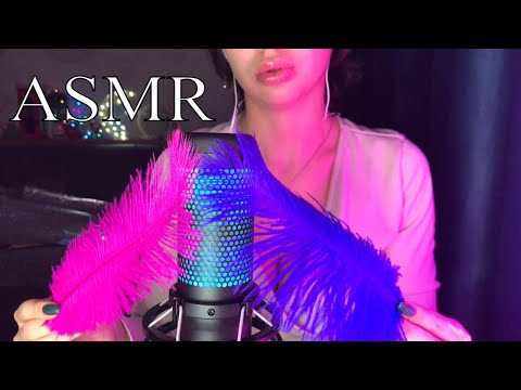 ASMR feather sounds | mouth sounds  |  visuals that will make you fall asleep