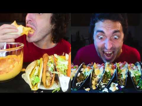 Asmr Eating Taco Bell vs. Homemade GHOST PEPPER CHEESE SAUCE Tacos