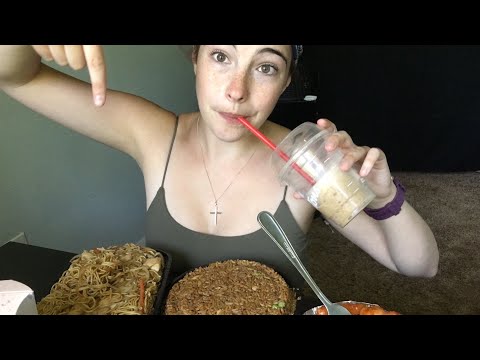 |ASMR| CHINESE FOOD MUKBANG| NOODLES FRIED RICE CHICKEN BALL|