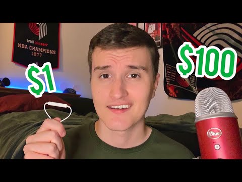 $1 Microphone vs $100 Microphone ASMR (mouth sounds, tapping, controller sounds, etc)