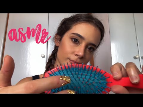 asmr quick 1 minute hair care 🎀 brushing sounds, head massage, no talking