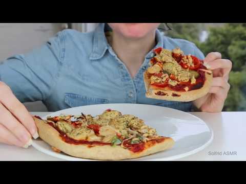 ASMR Whisper Eating Sounds  | Vegan Pizza