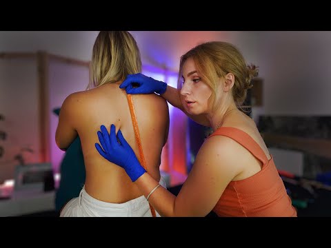 'Unintentional' Perfectionist Chiropractor BACK Exam with Skin CRACKING & Pulling | real person ASMR