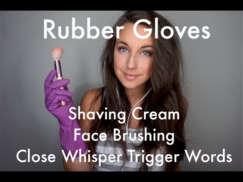 ASMR Sounds For Sleep - Rubber Gloves, Shaving Cream, Brushing, Super Close Whispered Trigger Words