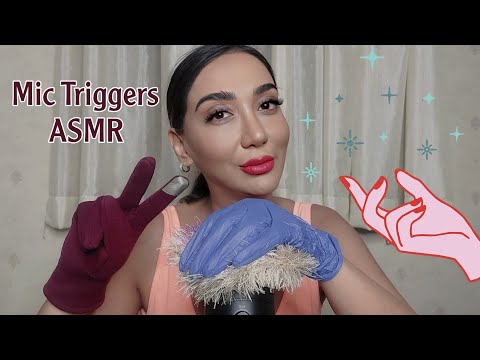 ASMR | Relaxing Mic Triggers Rubbing , Gripping Brushing etc (Reupload and looped )
