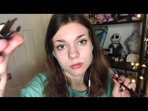 ASMR | Doing Your Eyebrows! | Personal Attention w/ Some Inaudible Whispering & Mouth Sounds