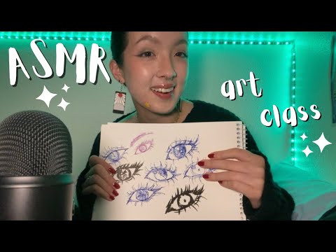 ASMR POV you sit next to the weird fake anime girl in class who only draws eyes (personal attention)