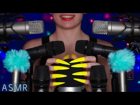 ASMR Mic Scratching - Brain Scratching with 50 DIFFERENT MICS🎤 Covers & Nails 💙 No Talking for Sleep