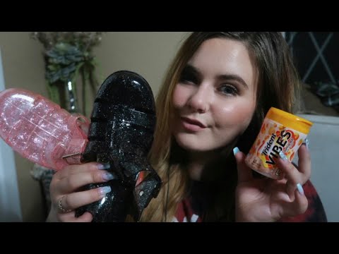 ASMR Shoe Collection + Gum Chewing (Whispers & Tapping)