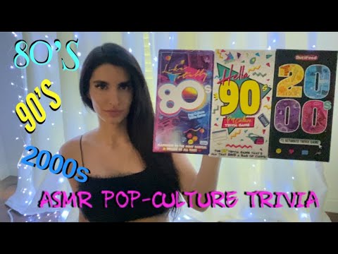 ASMR '80s, '90s, and 2000s, Pop-Culture Trivia Cards Questions & Answers (Whispered) ❓⁉️❔