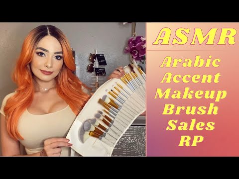 ASMR Arabic Accent Makeup Brush Sales RP (Soft Spoken, Brush Sounds)