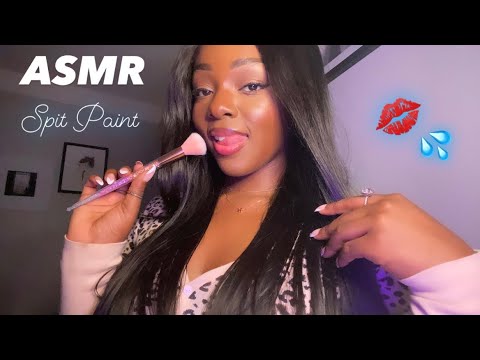 ASMR | Spit Painting 🤍💦 (Lots Of Mouth Sounds)