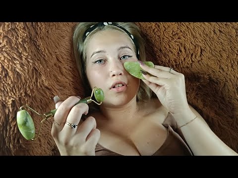 АСМР МАССАЖ ЛИЦА РОЛИКОВЫМ МАССАЖЕРОМ И ГУАША | ASMR FACE MASSAGE