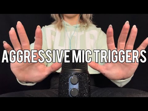 💥ASMR FAST & AGGRESSIVE MIC TRIGGERS, HAND SOUNDS +