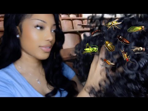 ASMR Girl who sits behind you in class eats bugs out of your hair! 🐛 🐞