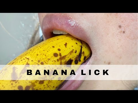 ASMR Licking & eating banana | mouth sounds (no talking)