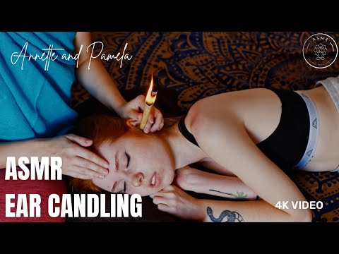 Ear Candling ASMR massage video, Annette doing head massage to Pamela