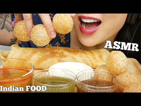 ASMR CRISPY MASALA DOSA + PANI PURI *INDIAN FOOD (EATING SOUNDS)  NO TALKING | SAS-ASMR
