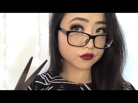 ASMR | Asian Accent, Sassy Haircut Roleplay, Inaudible Whispers