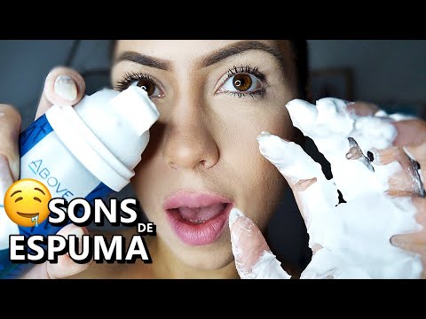 ASMR: BRINCANDO COM ESPUMA NO SEU ROSTO (SOM RELAXANTE PARA DORMIR)