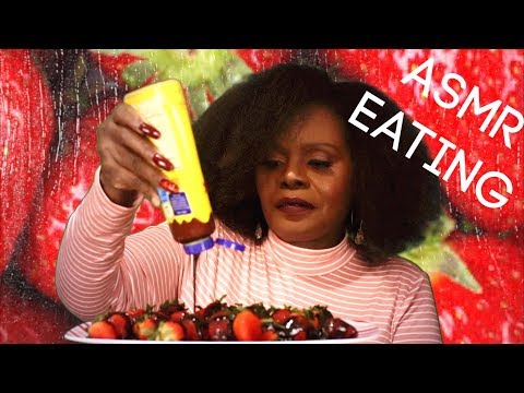 Liquid Chocolate ASMR Strawberries | I Eat In A Microphone