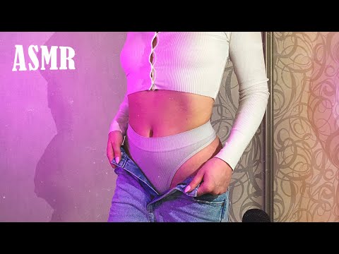 ASMR hot clothes fitting & fabric scratching